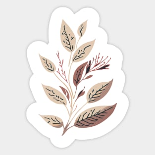 botanical sketch of leaves Sticker